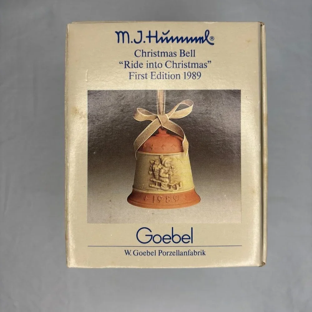 MJ HUMMEL GOEBEL NEW Christmas Bell Ride into Christmas First Edition 1989 w/Box